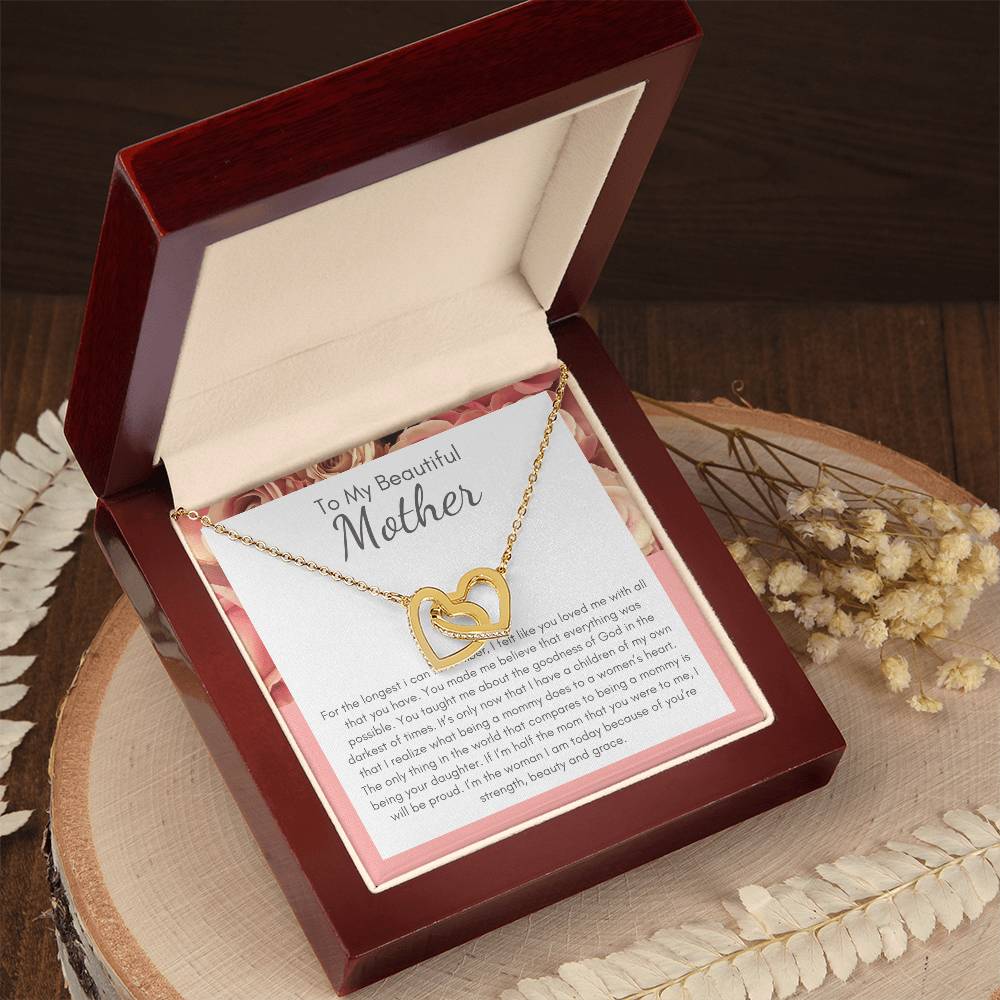 A Beautiful Gift For My Beatiful Mother Interlocking Hearts Necklace