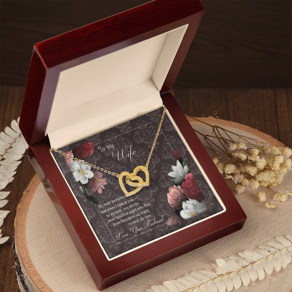 To My Wife Interlocking Hearts Necklace