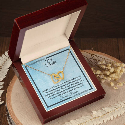 Bestie I Can'T Imagine Life Without You Necklace Interlocking Hearts Necklace