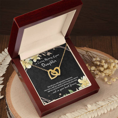 Bereavement Necklace For Loss Of Daughter Sympathy Gift Interlocking Hearts Necklace