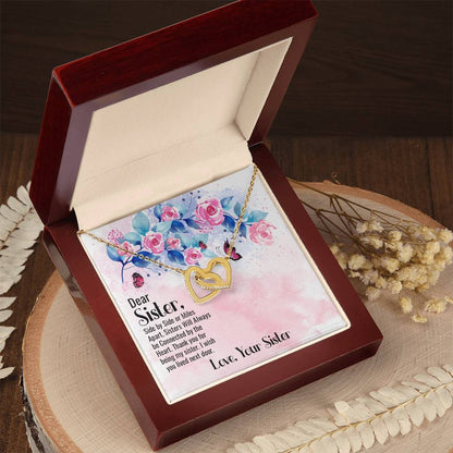 Beautiful Gift For Big Sister Two Hearts Embellished Jewelry Interlocking Hearts Necklace