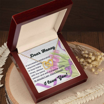 Anniversary Gift For Wife Forever Partner Household Plant Lover Interlocking Hearts Necklace