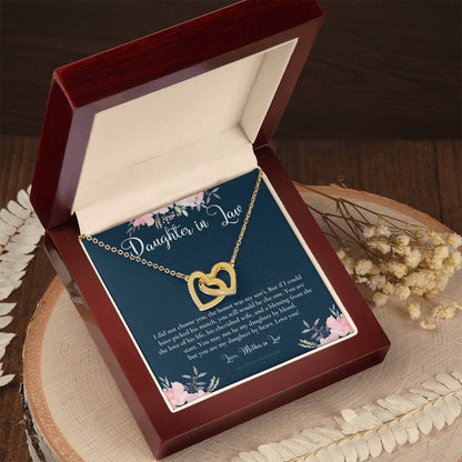 Daughter-In-Law Gift Necklace Wedding Gift Jewelry From Mother-In Law Gift For Bride Daughter-In-Heart Interlocking Hearts Necklace