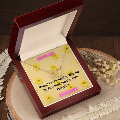 Beautiful Gift For Daughter Birthday Christmas Wedding. From Mom To Daughter From Dad To Daughter From Husband To Wife Interlocking Hearts Necklace