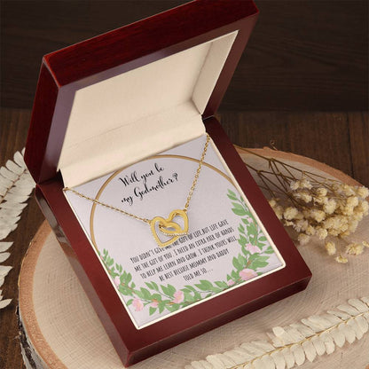 Will You Be My Godmother You Didn'T Give Me The Gift Of Life Interlocking Hearts Necklace