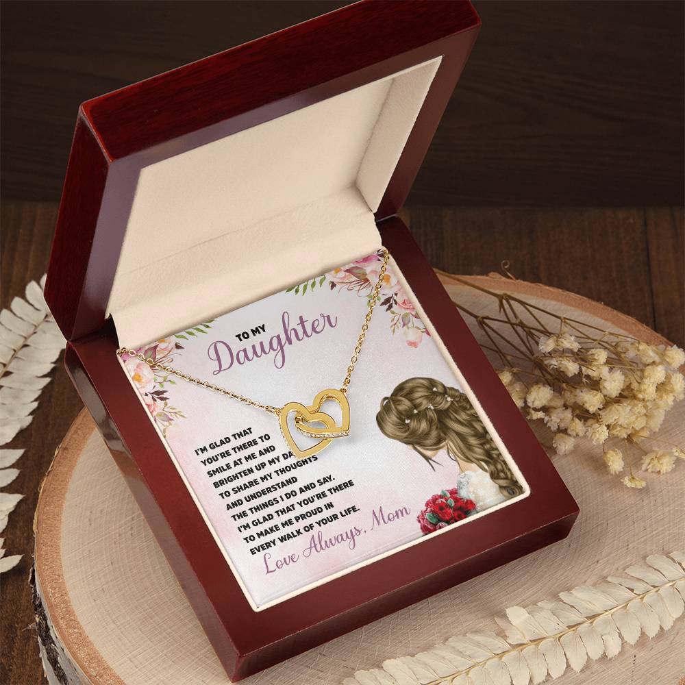 A Special Gift For Daughter Interlocking Hearts Necklace
