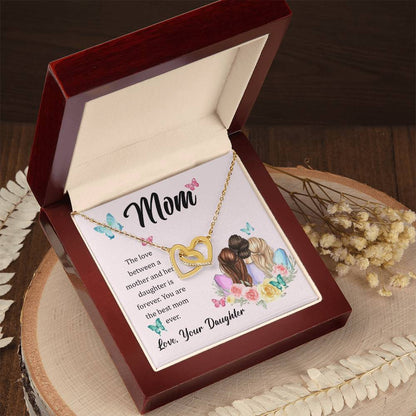 Dear Mom Interlocking Hearts Necklace