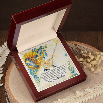 Dear Mom - Your Love Gave Me Wings To Fly When My Own Wings Were Broken From Daughter Interlocking Hearts Necklace