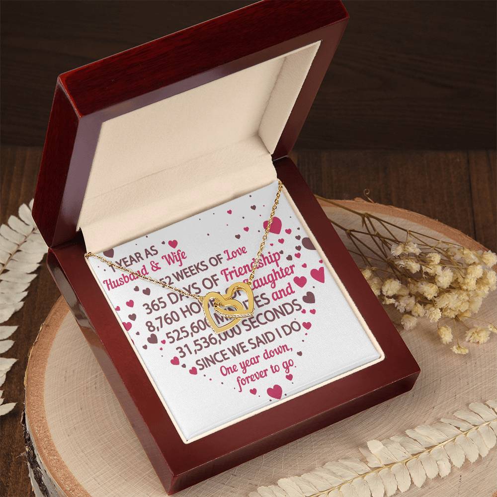 1St Anniversary Gift For Husband And Wife 1St Anniversary Gifts Interlocking Hearts Necklace