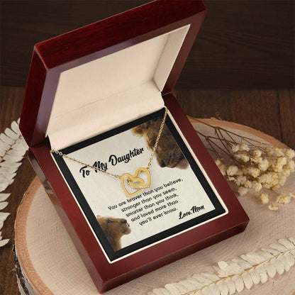 Gift For Daughter - You Are Braver - The Interlocking Heart Necklace Interlocking Hearts Necklace