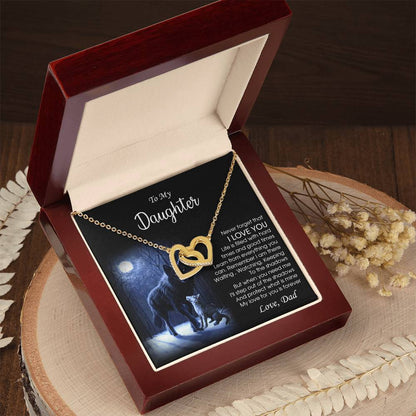 Dad To Daughter Necklace Daughter Gift Sentimental Gift For Daughter From Dad To My Daughter Jewelry Interlocking Hearts Necklace