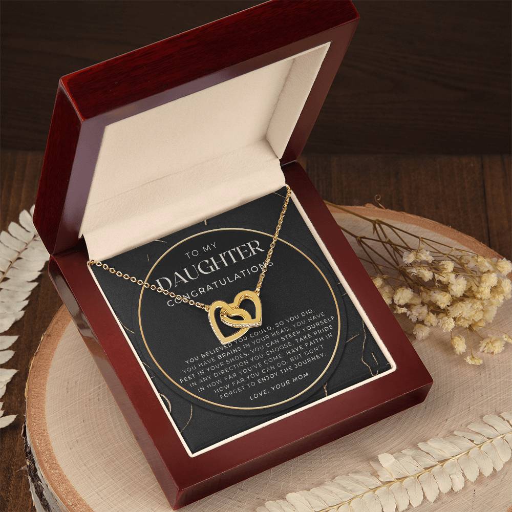 Daughter Graduation Gift Necklace For Her College Graduation Gift For Her High School Senior Graduation Class Of Interlocking Hearts Necklace