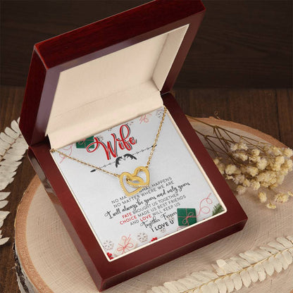 To My Wife Interlocking Hearts Necklace Message Card