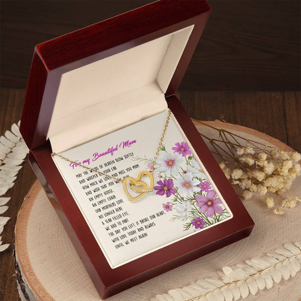 Gift For Mom - Mom In Heaven - The Interlocking Heart Necklace Interlocking Hearts Necklace