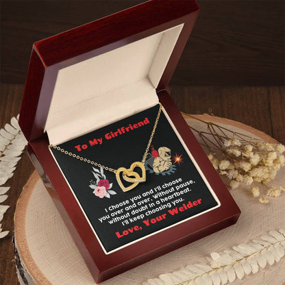 Welder'S Girlfriend Interlocking Hearts Necklace
