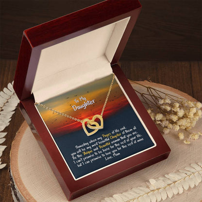 Daughter My Beautiful Chapter - Hearts Necklace Interlocking Hearts Necklace