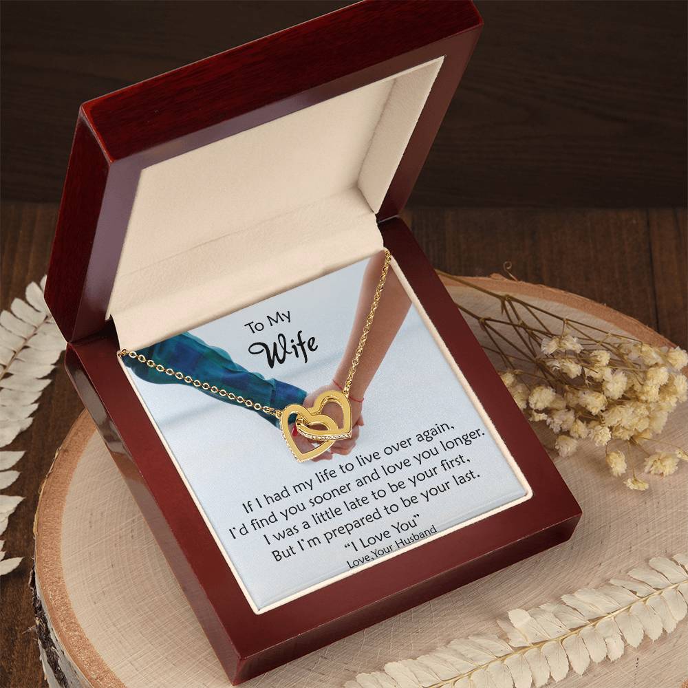 To My Wife - These Hearts Will Remind You Of My Love Interlocking Hearts Necklace