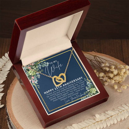 15Th Anniversary Gift For Wife 15 Year Anniversary Gifts 15Th Wedding Anniversary Gift Ideas 15 Year Anniversary Gift For Her Interlocking Hearts Necklace