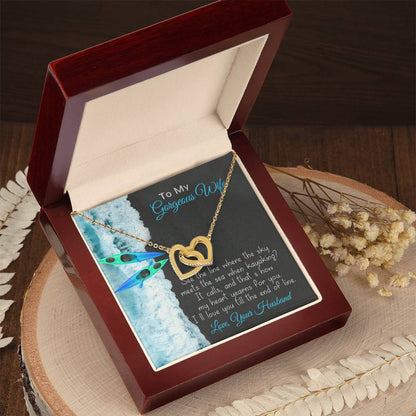 To My Wife Necklace Gnome Ribbon Pendant Dwarf Jewelry Wife Necklace Husband To Wife Silver Valentine Gnomes Valentines Day Gift For Her Interlocking Hearts Necklace