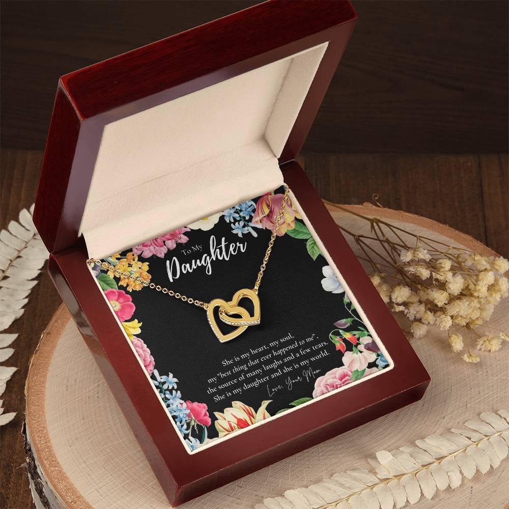 Daughter Gift To My Daughter Necklace From Mom To My Daughter Necklace Gift For Daughter From Mom Interlocking Hearts Necklace