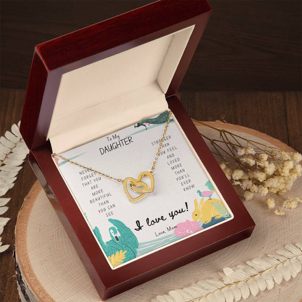 Daughter Gift To My Daughter Necklace From Mom To My Daughter Necklace From Dad Gift For Daughter From Mom Daughters Birthday Gift Interlocking Hearts Necklace