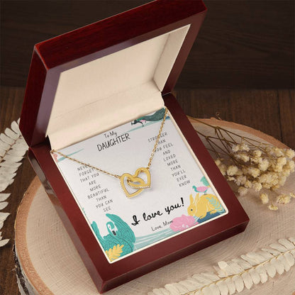 Daughter Gift To My Daughter Necklace From Mom To My Daughter Necklace From Dad Gift For Daughter From Mom Daughters Birthday Gift Interlocking Hearts Necklace