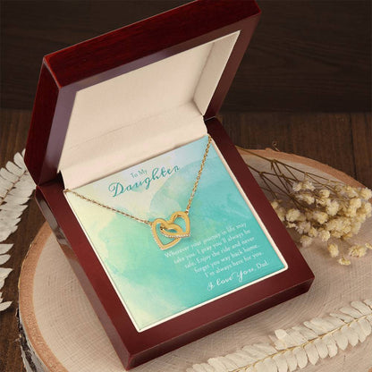 A Gift For A Daughter Interlocking Hearts Necklace - Wherever Your Journey In Life