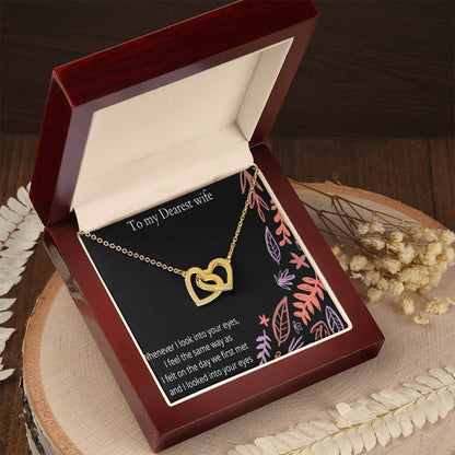 To My Wife Interlocking Hearts Necklace