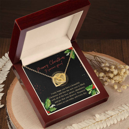 Christmas Interlocking Hearts Necklace Black Holly Someone Special