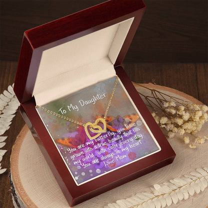 Daughter Butterfly - Hearts Necklace Interlocking Hearts Necklace