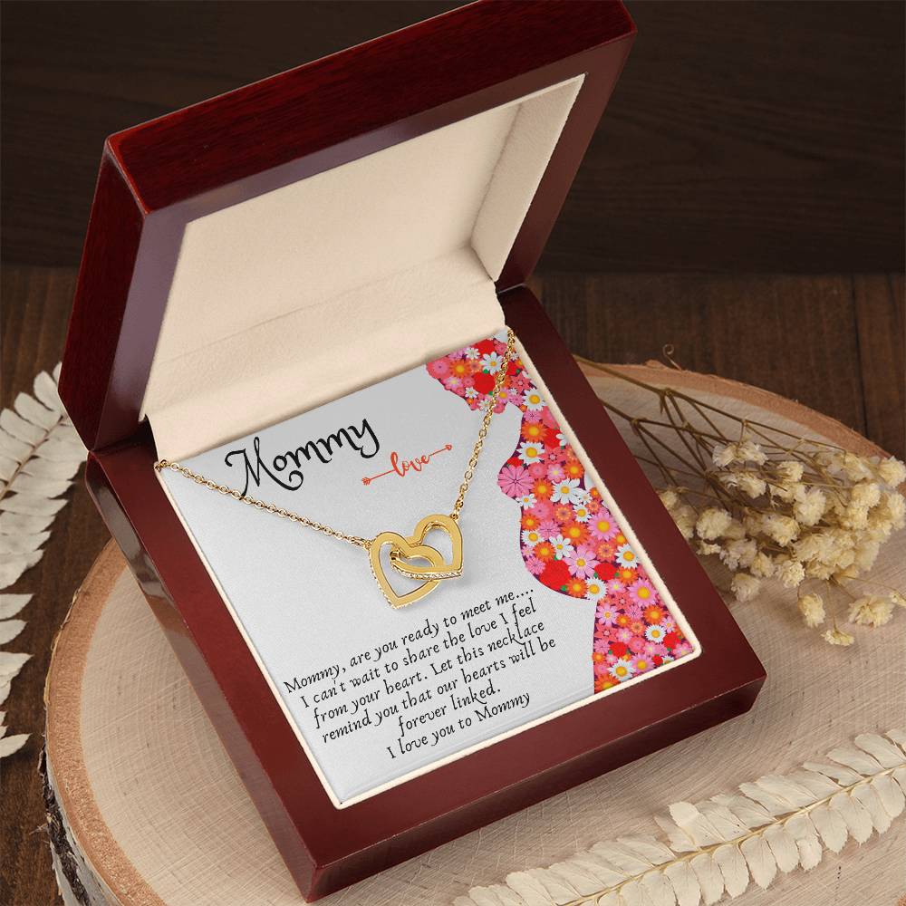 Gift For Expecting Mom Interlocking Hearts Necklace