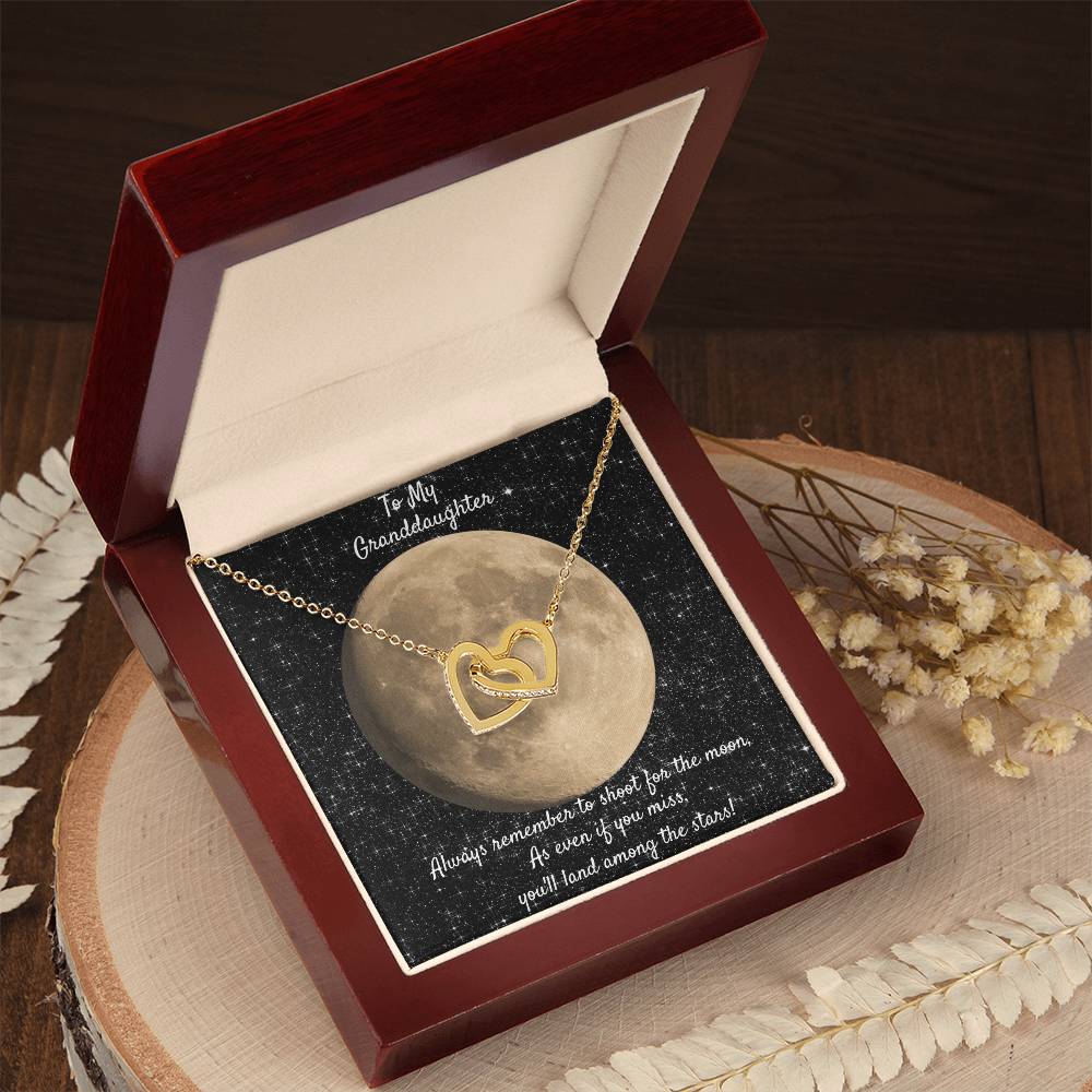 A Special Gift For Your Granddaughter. Two Hearts And An Encouraging Message! Interlocking Hearts Necklace