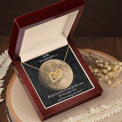 A Special Gift For Your Granddaughter. Two Hearts And An Encouraging Message! Interlocking Hearts Necklace