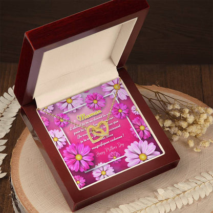 Collier Deux Cœurs Cadeau Pour Fête Des Mères Je T'Aime Maman Interlocking Hearts Necklace