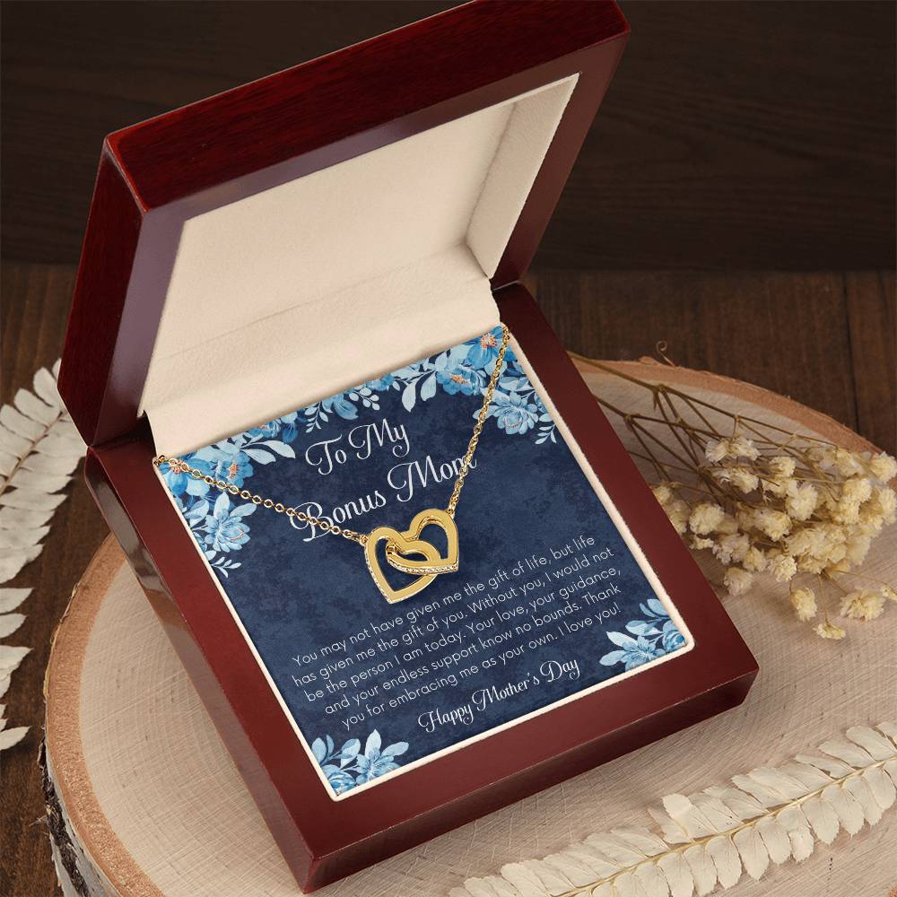 Bonus Mom Necklace Mothers Day Gift Daughterson To Mom Gift Unique Bonus Mom Gift Step Mom Gift Stepmom Gift On Mothers Day Interlocking Hearts Necklace