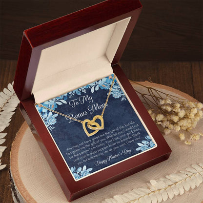 Bonus Mom Necklace Mothers Day Gift Daughterson To Mom Gift Unique Bonus Mom Gift Step Mom Gift Stepmom Gift On Mothers Day Interlocking Hearts Necklace