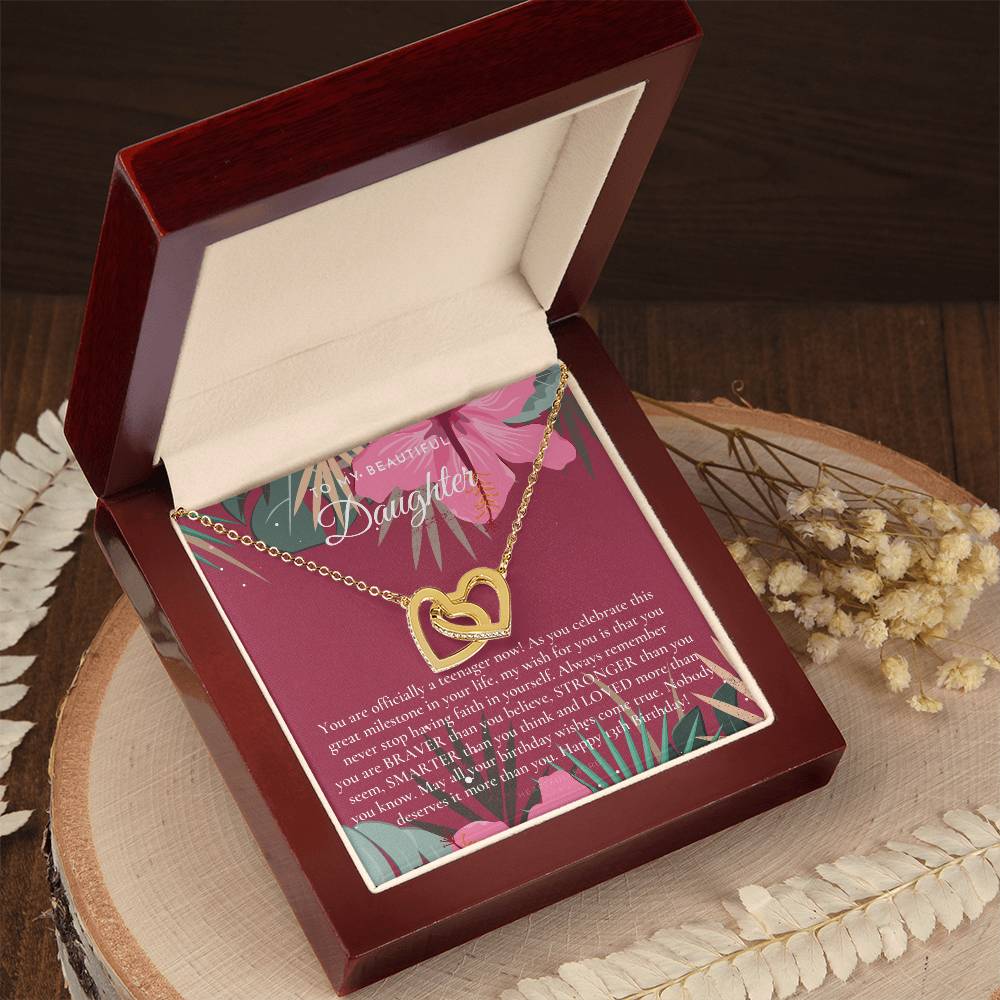Gift For 13 Year Old Girl Gifts 13Th Birthday Girl 13Th Birthday Gift Thirteenth Birthday Necklace Teen Birthday Gift Official Teenager Interlocking Hearts Necklace