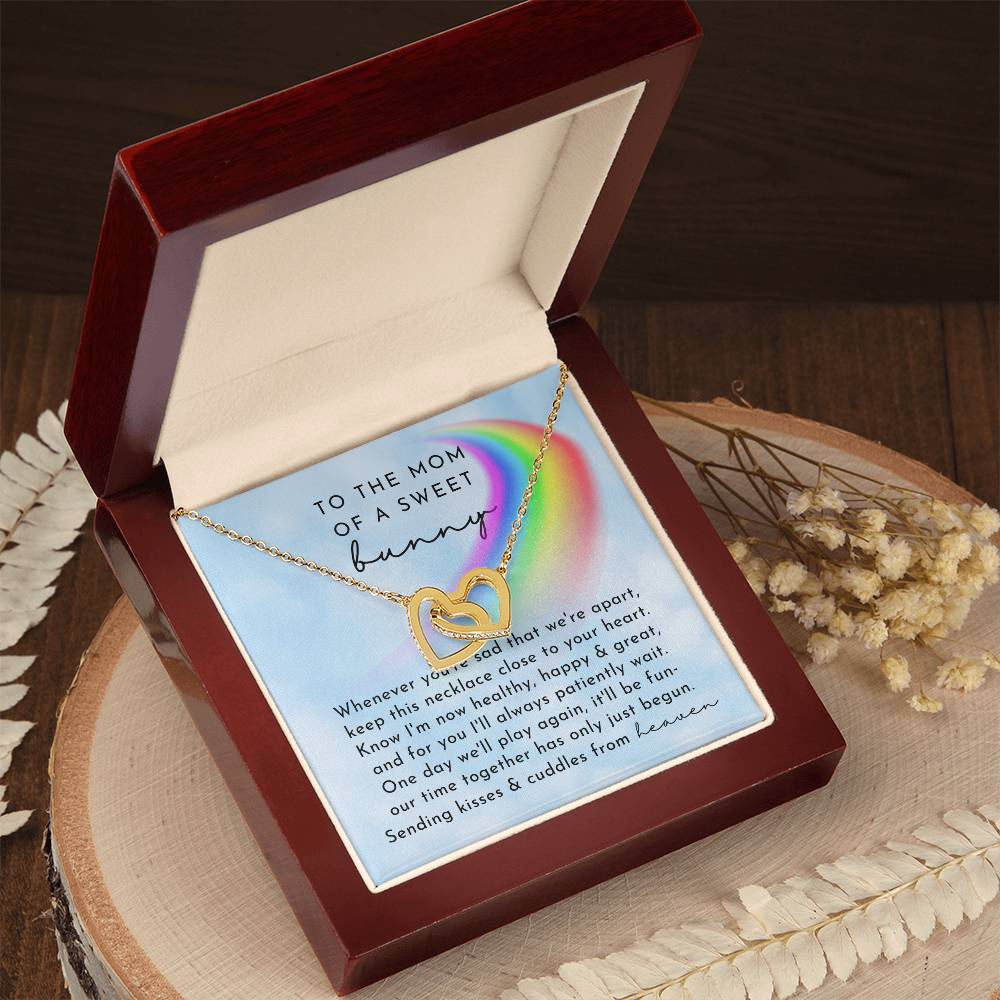 Bunny Memorial Interlocking Hearts Necklace Day Rainbow Remembrance
