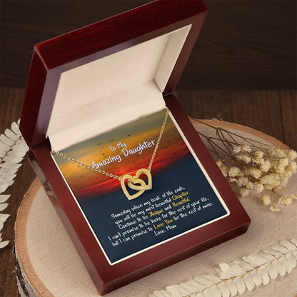 Daughter My Beautiful & Unique Chapter - Hearts Necklace Interlocking Hearts Necklace