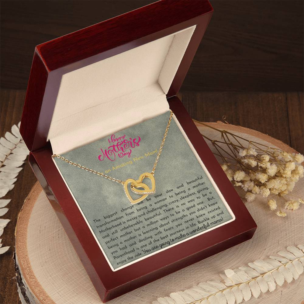 Amazing New Mom Interlocking Hearts Necklace