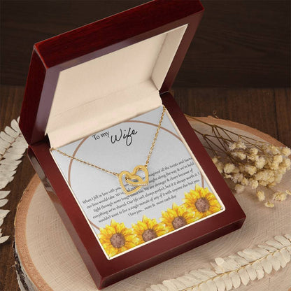 To My Wife When I Fell In Love With You - Daisy Interlocking Hearts Necklace