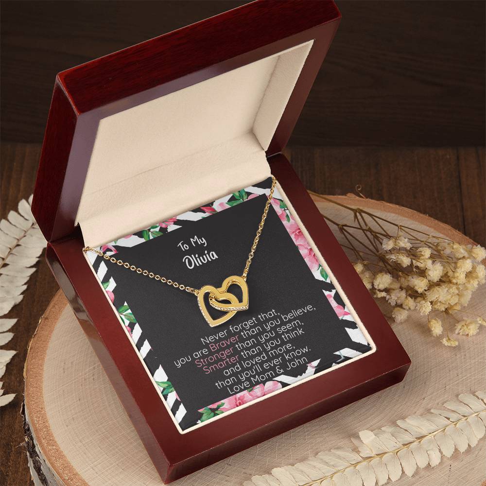 Daughter Conneced Hearts Braver Interlocking Hearts Necklace