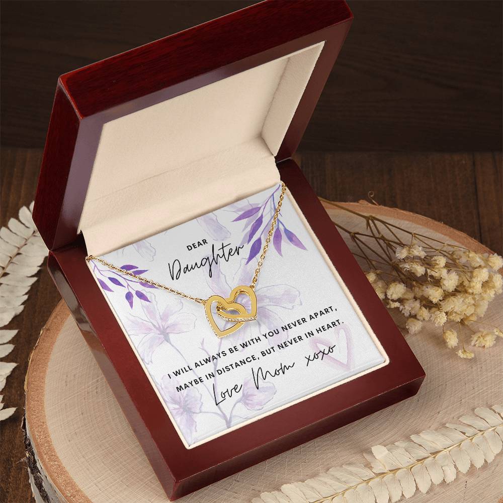 Dear Daughter - I Will Always Be With You - Interlocking Hearts Necklace