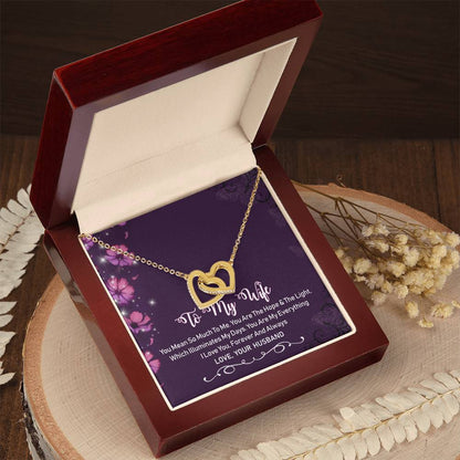 To My Wife Interlocking Hearts Necklace Message Card