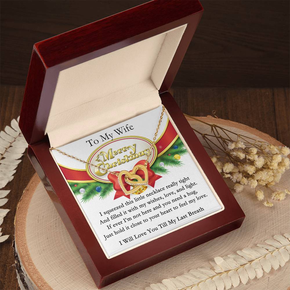 To My Wife Interlocking Hearts Necklace