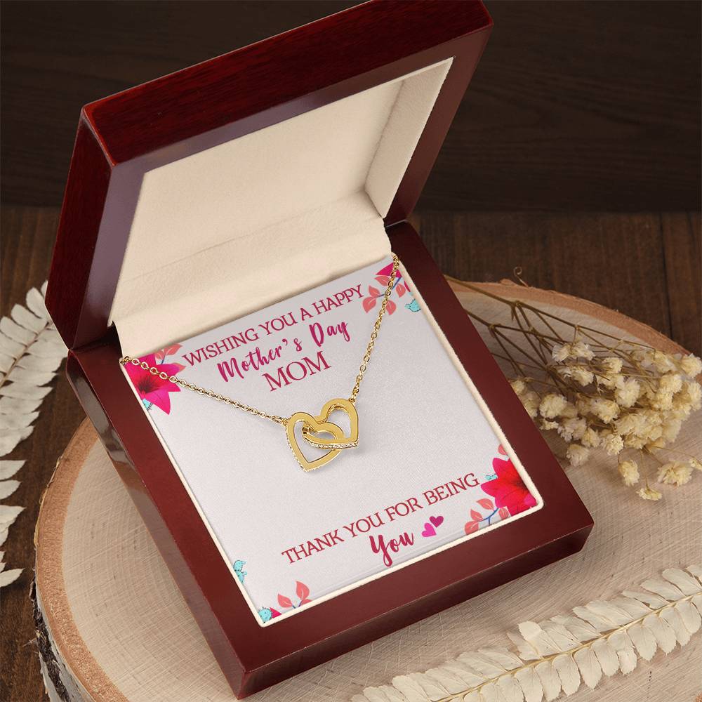 Best Gift For Mom Interlocking Hearts Necklace
