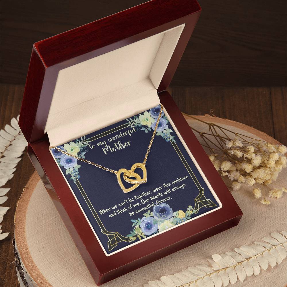 To My Wonderful Mother Our Hearts Will Always Be Connected Necklace Gift For Mom From Daughter Gift From Son Birthday Gift Mother'S Day Christmas Gift Celebration Interlocking Hearts Necklace