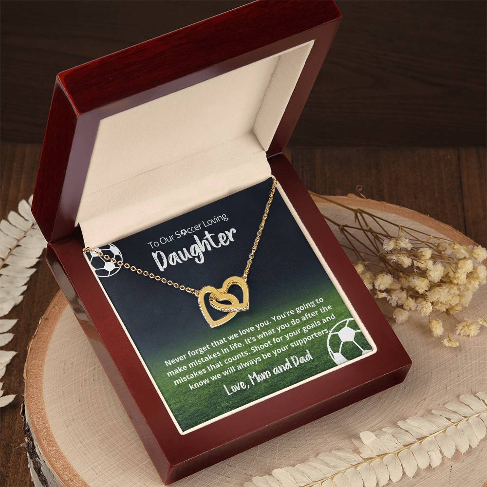 We Love You Shoot For Goals Necklace Interlocking Hearts Necklace