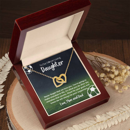 We Love You Shoot For Goals Necklace Interlocking Hearts Necklace