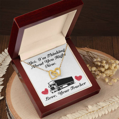 Trucker'S Girlfriend- Interlocking Heart Necklace Interlocking Hearts Necklace